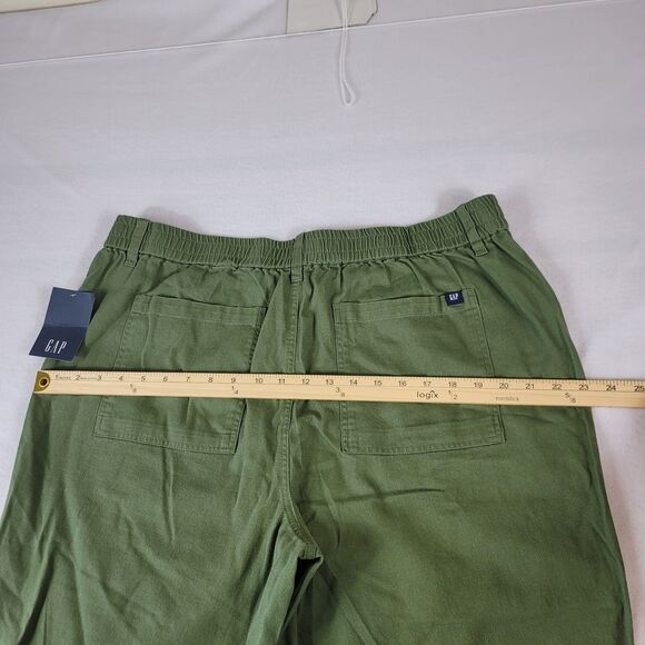 NWT GAP Women's Twill Jogger Pants Size XL Mid Rise Elastic Back Olive Green - Picture 9 of 10